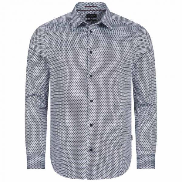 TED BAKER Faenza Geo Hommes Chemise à manches longues 272167-MARINE