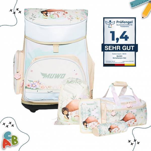 MUWO &quot;Lil Fairy&quot; Kinderen Schooltas Set 5 stuks.