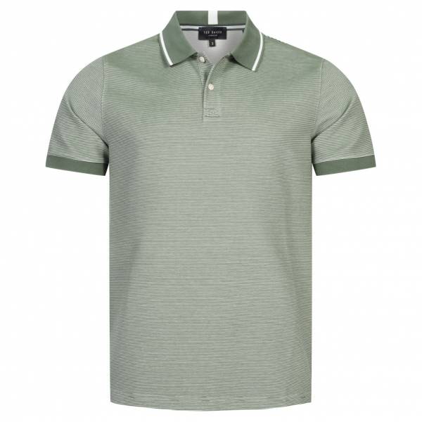 TED BAKER Ellerby Stripe Mężczyźni Koszulka polo 259373-ŚREDNIO-ZIELONY