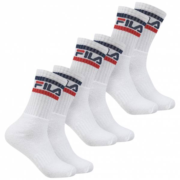 FILA Unisex Sports Socks &quot;Falk&quot; 3 Pairs white FS24T001-100-White