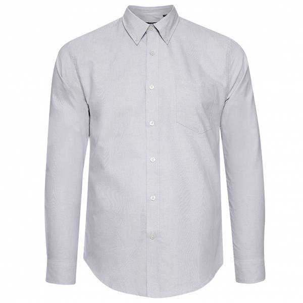 BEN SHERMAN Oxford Cotton Uomo Camicia a maniche lunghe 1012796-GRIGIO