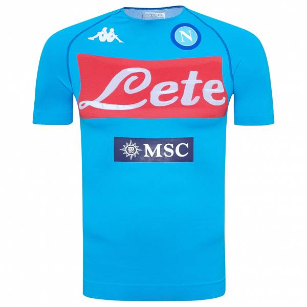 SSC Napoli Kappa Hombre Funcional Camiseta de entrenamiento 3112P2W-AZZURRO