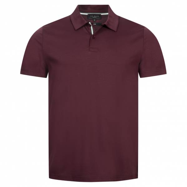 TED BAKER ZEITER Slim Soft Touch Mężczyźni Koszulka polo 268057-BORDOWY