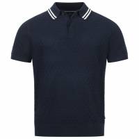 TED BAKER Mahana Stitched Mężczyźni Koszulka polo 267386-MARYNARKA WOJENNA