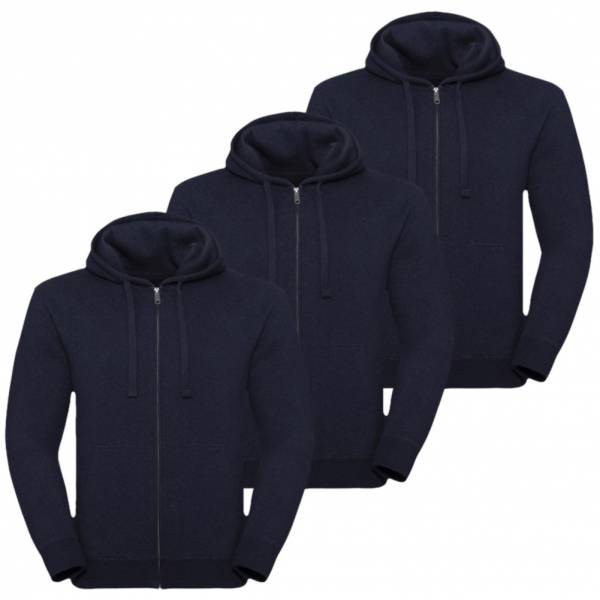 Image of RUSSELL Authentic Melange Full Zip Uomo Felpa con zip Set da 3 0R263M0-Indaco-Melange064