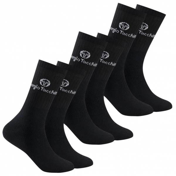 Sergio Tacchini Unisex Calcetines de tenis 3 pares negro 93230732