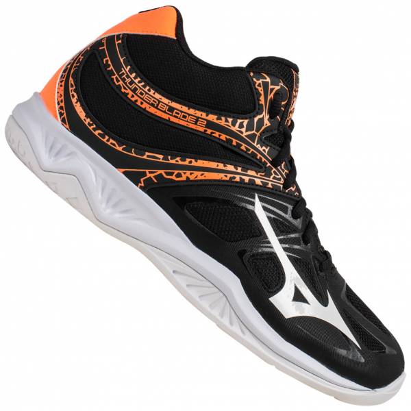 Mizuno Thunder Blade 2 &#039;Black Orange&#039; Herren Indoor Schuhe V1GA1975-53