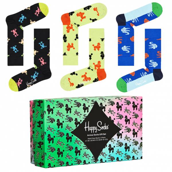 Happy Socks Animal Cadeauset Sokken 3 paar XMAL08-0200