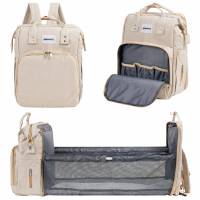 Barmøya 2-in-1 Wickelrucksack mit Ablage beige