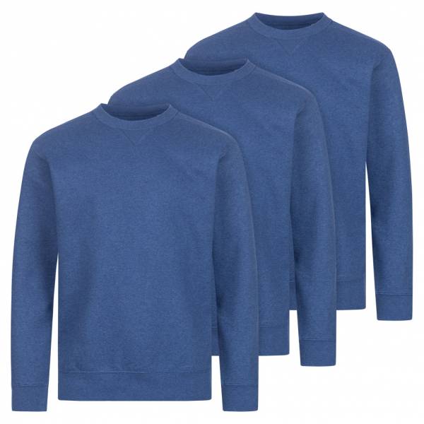 Image of RUSSELL Authentic Melange Sweat Uomo Felpa Set da 3 0R260M0-Oceano-Melange064