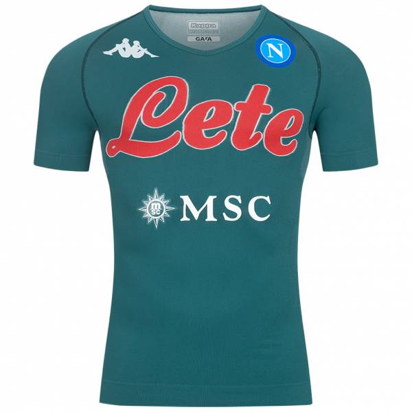 SSC Napoli Kappa Hombre Funcional Camiseta de entrenamiento 31125EW-AZUL GASOLINA