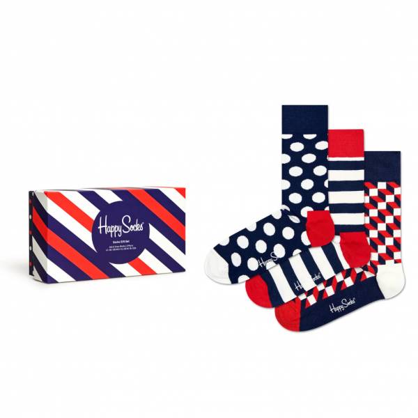 Image of Happy Socks Classic Navy Set regalo Calzini 3 paia XSTR08-6000064