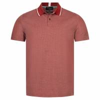 TED BAKER Mini Jacquard Stitch Uomo Polo 261464-DK-ROSSO