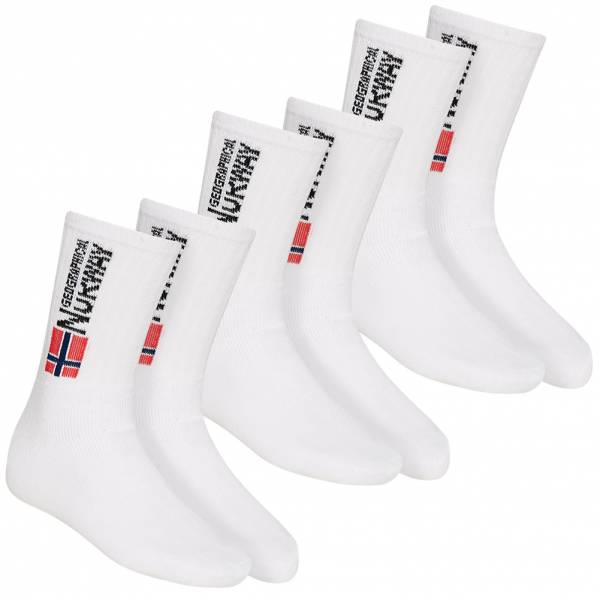 Geographical Norway Men Sports Socks 3 Pairs white GN002HP-WHITE