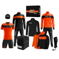 Zeus Apollo Fußball Set Teamwear Box 12-teilig Schwarz Neon Orange