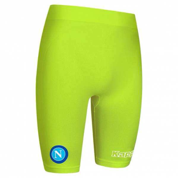 SSC Napoli Kappa Hombre Pantalones cortos de compresión 31125IW-VERDE-LIMA