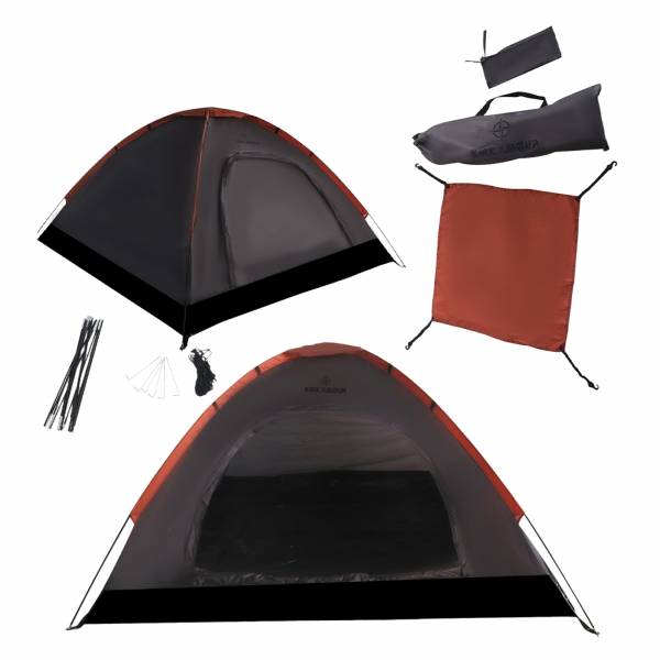 KIRKJUBØUR® &quot;Vindr&quot; 2 person camping Tent dark grey