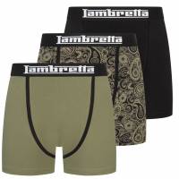 Lambretta Paisley Hombre Calzoncillos bóxer Pack de 3 SS1065-KHAKI/BLK