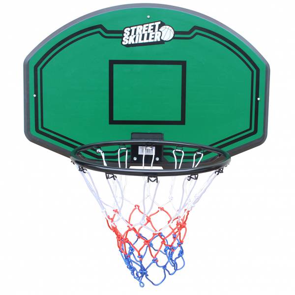 Image of STREETSKILLER Canestro da basket con tavola e supporto a parete verde/nero064