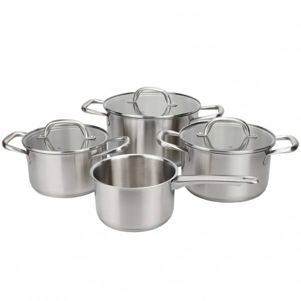 Banaru Design Steel cooking pot Set 7-piece silver