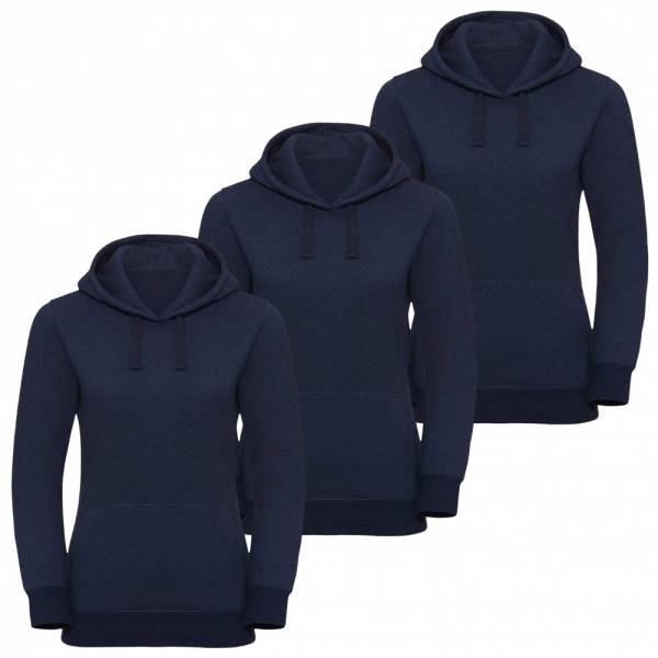 RUSSELL Authentic Melange Women Hoody Pack of 3 0R261F0-Indigo Melange