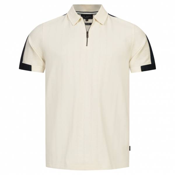 TED BAKER Abloom Zip Heren Poloshirt 265801-NATUURLIJK