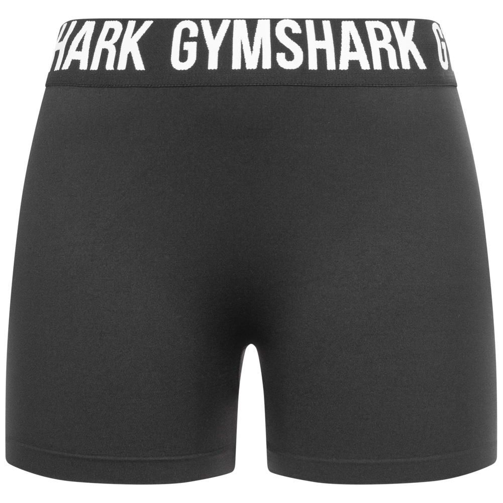 Gymshark L Damen Shorts Schwarz Logo Stretch Sportbekleidung Sportkleidung