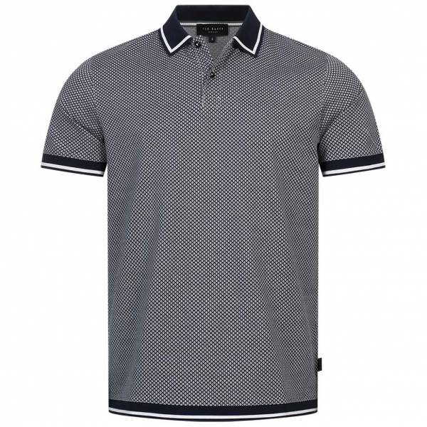 TED BAKER AFFRIC Geo Textured Mężczyźni Koszulka polo 263994-MARYNARKA WOJENNA