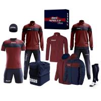 Zeus Apollo Fußball Set Teamwear Box 12-teilig Navy Dunkelrot