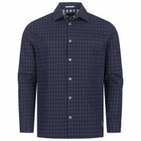 TED BAKER Mourne Check Overshirt Mężczyźni Koszula-marynarka 265882-GRANATOWY