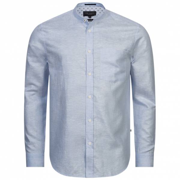 TED BAKER Granan Linen Shirt Heren Hemd met lange mouwen 270584-LT-BLAUW