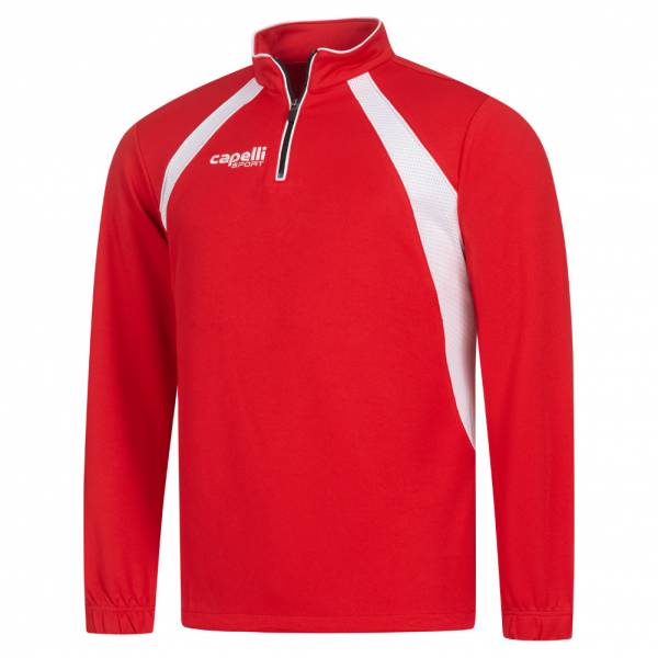 Capelli Sport Raven Hommes 1/4-Zip Sweat-shirt d&#039;entraînement AGA-1192X-rouge/blanc