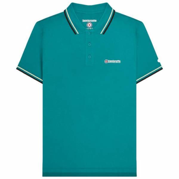 Lambretta Twin getipt Heren Poloshirt SS1608-DEEP LAGOON