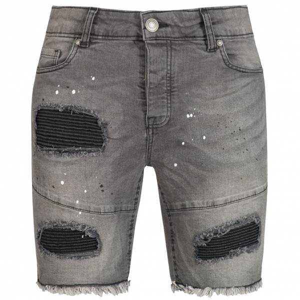 mens grey jean shorts
