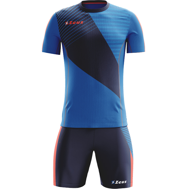 Zeus Kit Alex Herren Trikot Set Mit Shorts Royal Solar Rot Sportspar