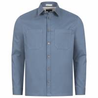 TED BAKER Hasting Twill Overshirt Uomo Giacca camicia 265911-MID-BLUE